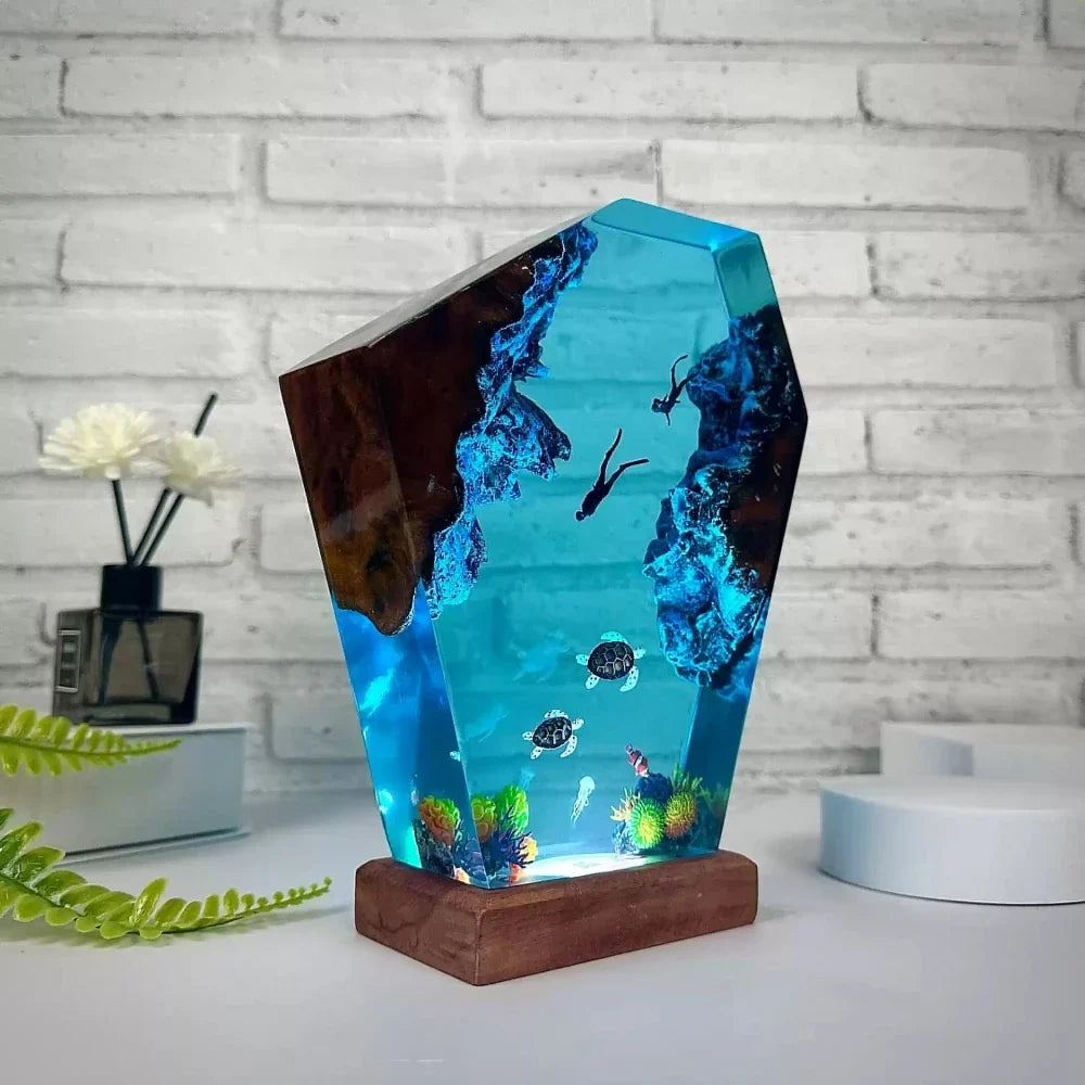 Night Light 3D Ocean Resin USB Plug-In Dimmable