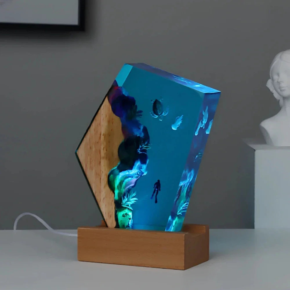Night Light 3D Ocean Resin USB Plug-In Dimmable