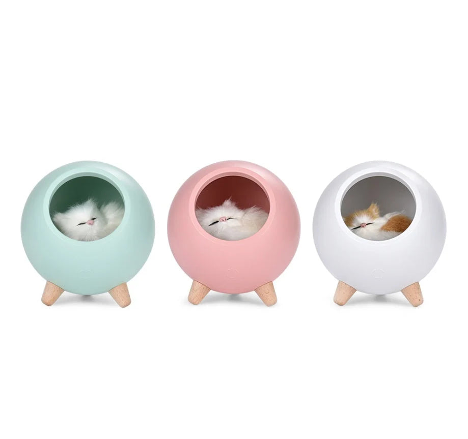 Night Light Bluetooth Speaker USB Rechargeable Beech Wood Accent