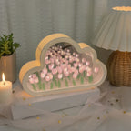 Night Light Cloud-Shaped Cordless 20 Glowing Tulips