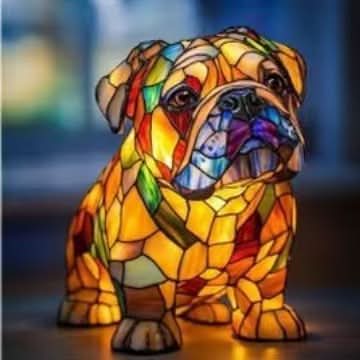 Night Light Dog Sculpture Warm LED USB Powered