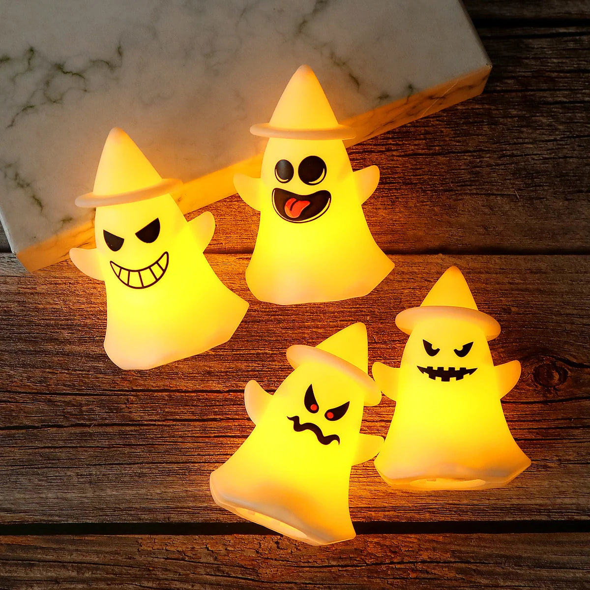 Night Light Ghost Hat Design Warm White LED
