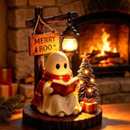 Night Light Ghost Reading Polyresin Cordless Warm Lantern