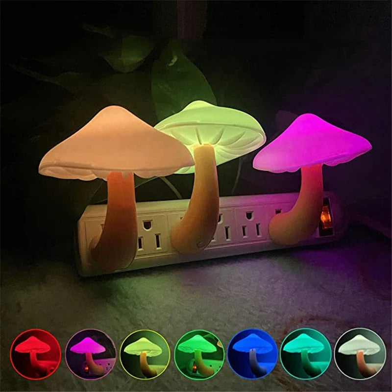 Night Light Mushroom LED Auto Sensor Warm Glow