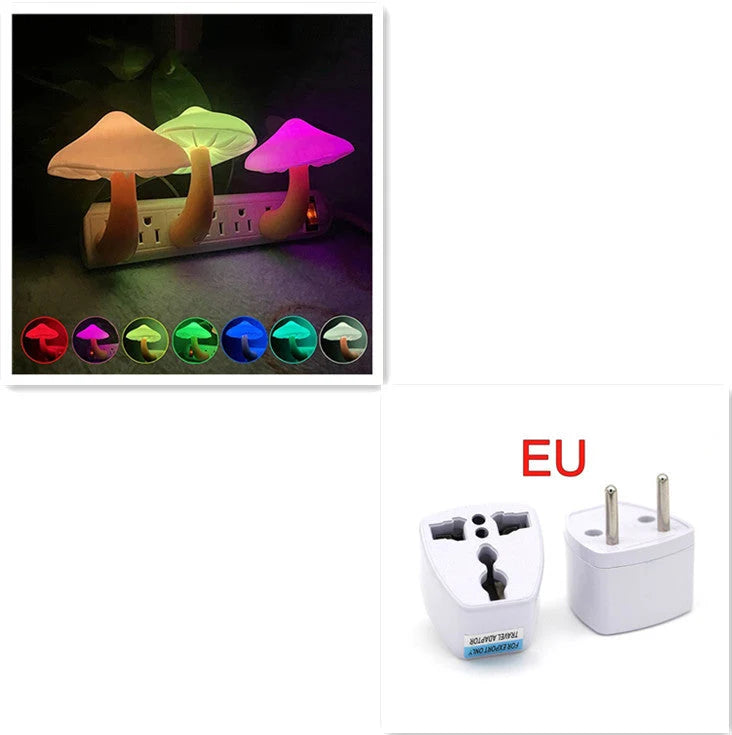 Night Light Mushroom LED Auto Sensor Warm Glow