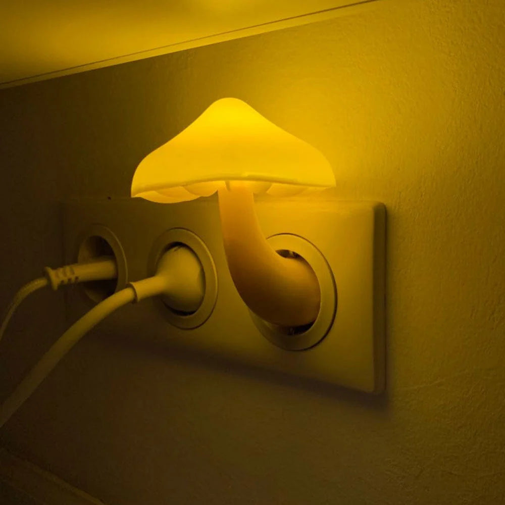 Night Light Mushroom LED Auto Sensor Warm Glow