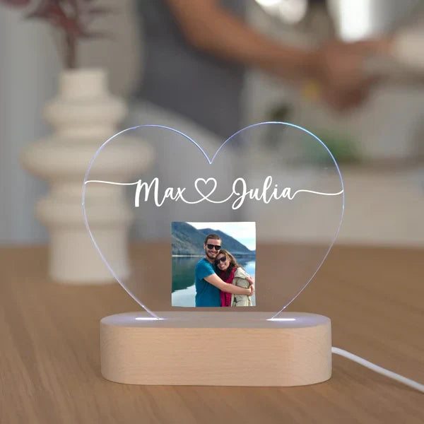 Night Light Personalized Engraved LED Acrylic & Wood