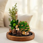 Night Light Preserved Flowers Glass Dome Battery-Powered