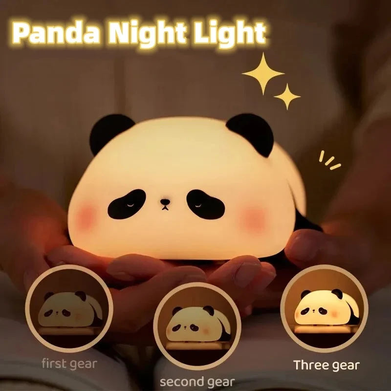 Night Light Silicone Panda USB Rechargeable Warm Glow