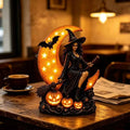 Night Light Witch On Moon Polyresin LED Cordless