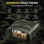 Night Vision Binoculars 4K HD Recording 5x Magnification