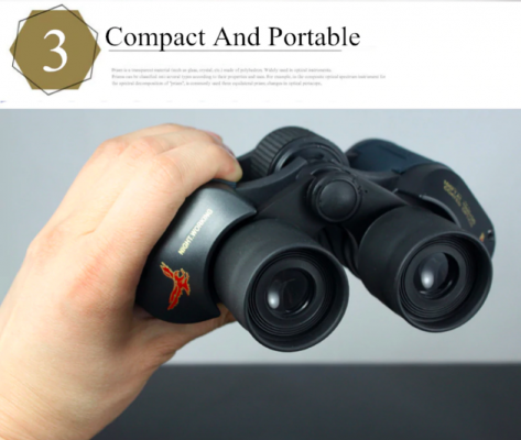 Night Vision Binoculars 8X Magnification Shock-Resistant Rubber Armor