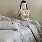 Nightgown Linen-Cotton Embroidered V-Neck Adjustable Straps