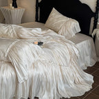 Nightgown Satin Tiered Ruffle Lightweight & Breathable