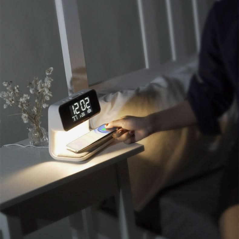 Nightstand Lamp 3-in-1 Touch Dimmable Wireless Charging Clock