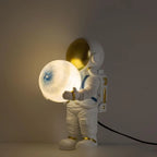 Nightstand Lamp Astronaut Figure Marbled Globe Rechargeable & Plug-In