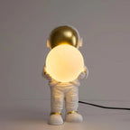 Nightstand Lamp Astronaut Figure Marbled Globe Rechargeable & Plug-In