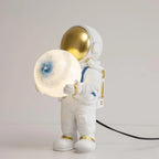 Nightstand Lamp Astronaut Figure Marbled Globe Rechargeable & Plug-In