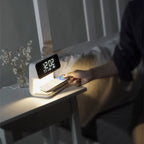 Nightstand Lamp Touch Dimmable LED LCD Alarm Qi 15W