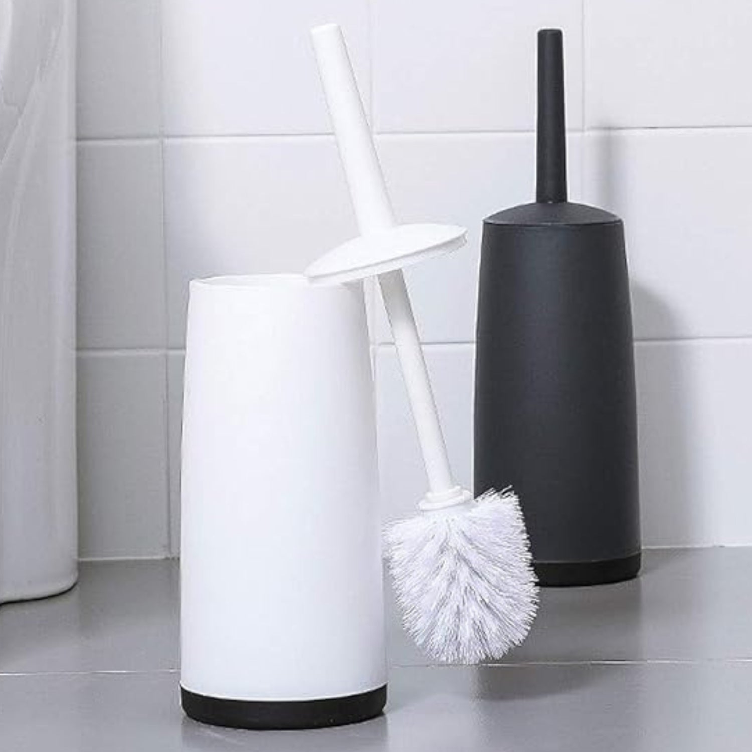 No-Dead-Corner Hard-Bristle Long-Handle Toilet Brush & Holder