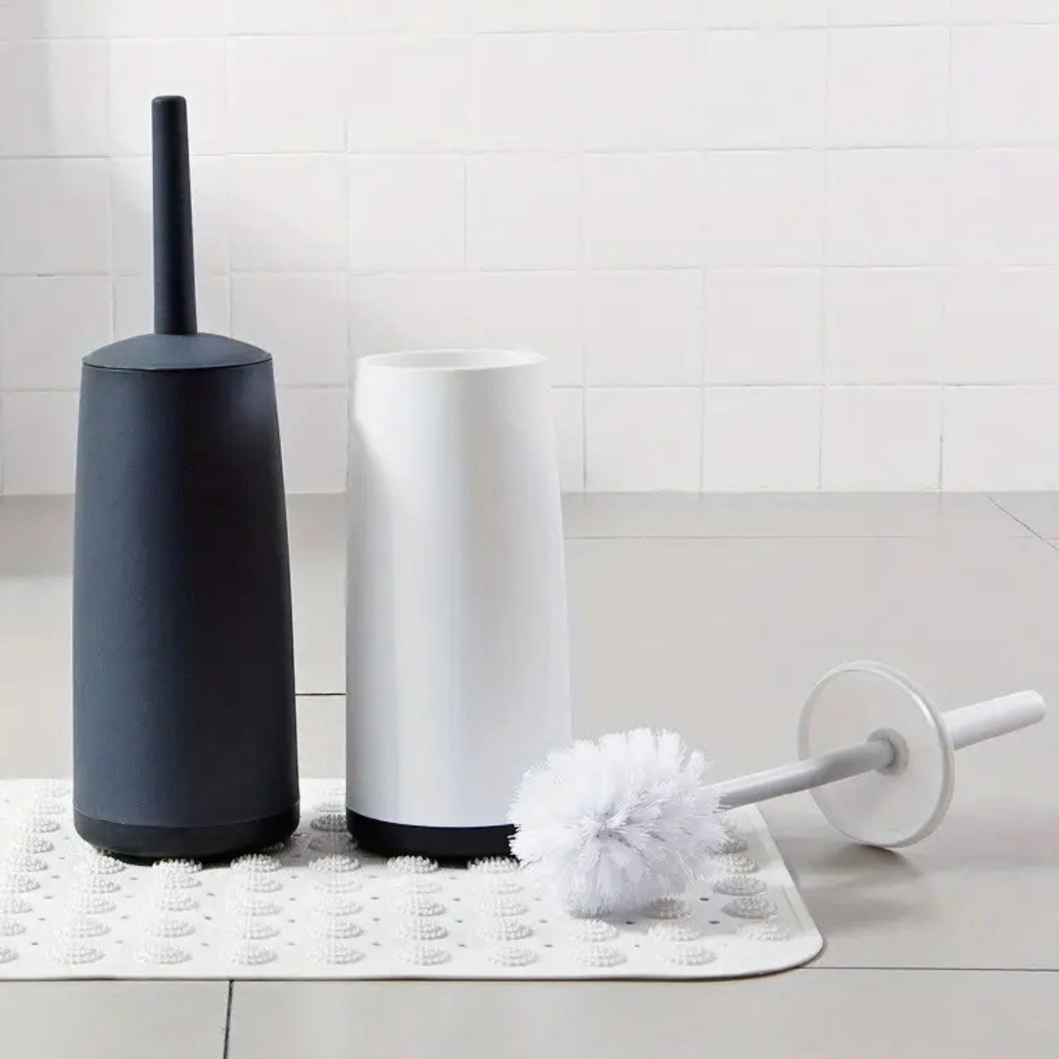 No-Dead-Corner Hard-Bristle Long-Handle Toilet Brush & Holder