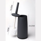 No-Dead-Corner Hard-Bristle Long-Handle Toilet Brush & Holder