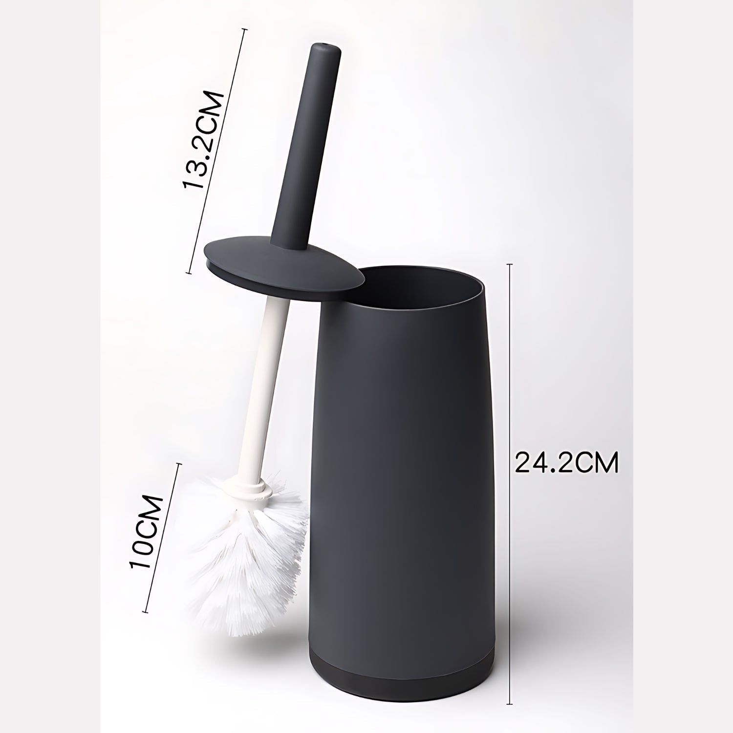No-Dead-Corner Hard-Bristle Long-Handle Toilet Brush & Holder