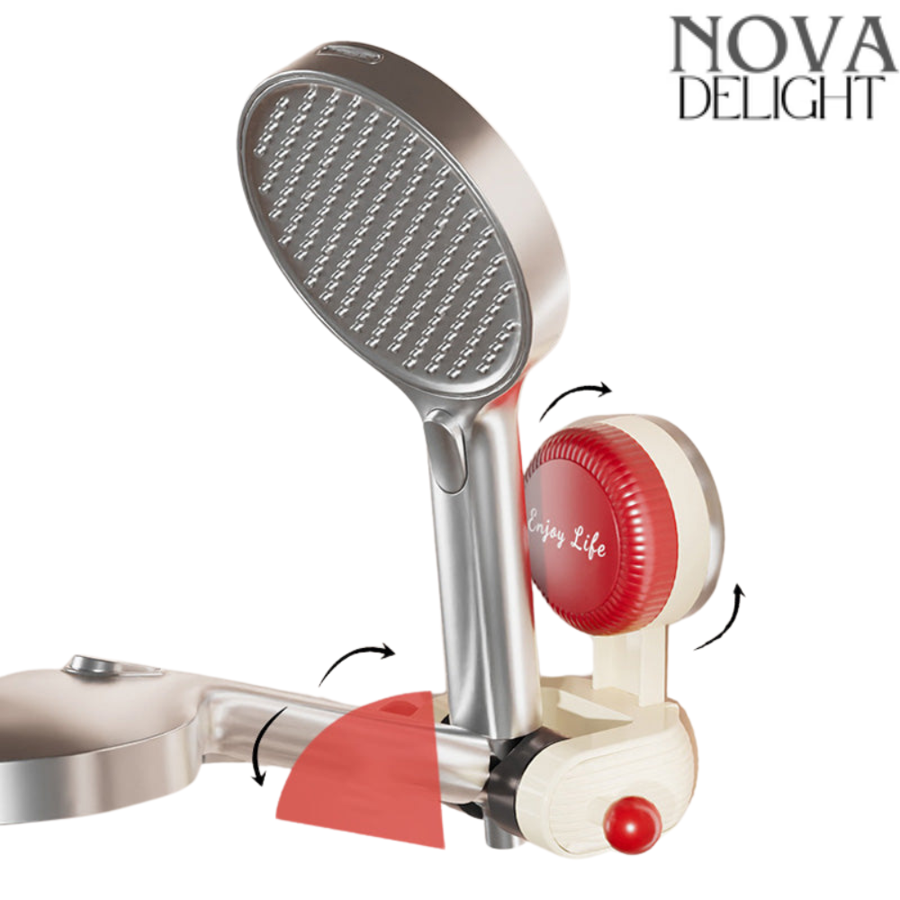 No-Drill Locking Adjustable Shower Head Holder