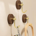 No-Drill Self-Adhesive Natural Wood Wall Hook