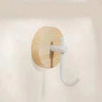 No-Drill Self-Adhesive Natural Wood Wall Hook