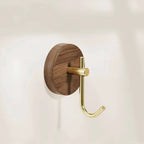 No-Drill Self-Adhesive Natural Wood Wall Hook
