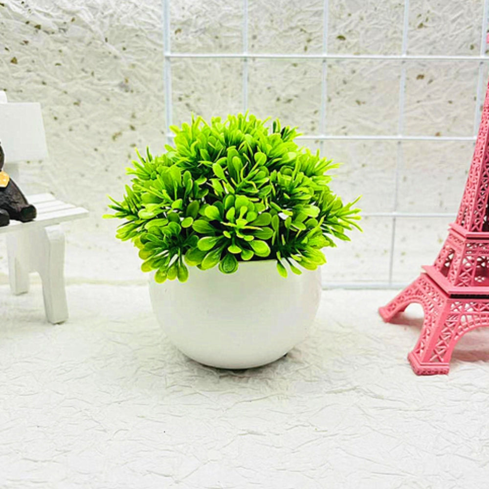 No-Maintenance Artificial Boxwood Tabletop Bonsai (Pot Included)