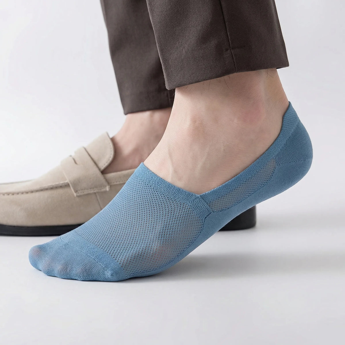 No-Show Ankle Socks Anti-Slip Heel & Breathable Mesh