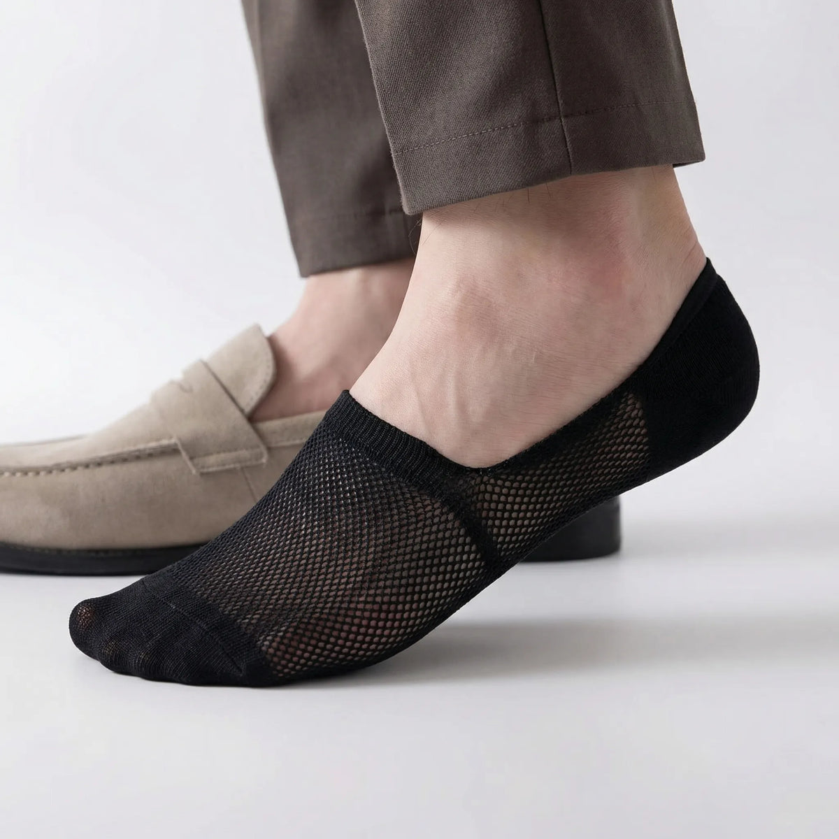 No-Show Ankle Socks Anti-Slip Heel & Breathable Mesh