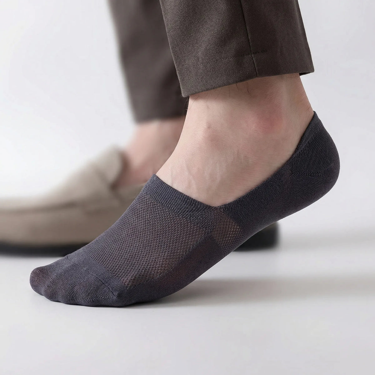 No-Show Ankle Socks Anti-Slip Heel & Breathable Mesh