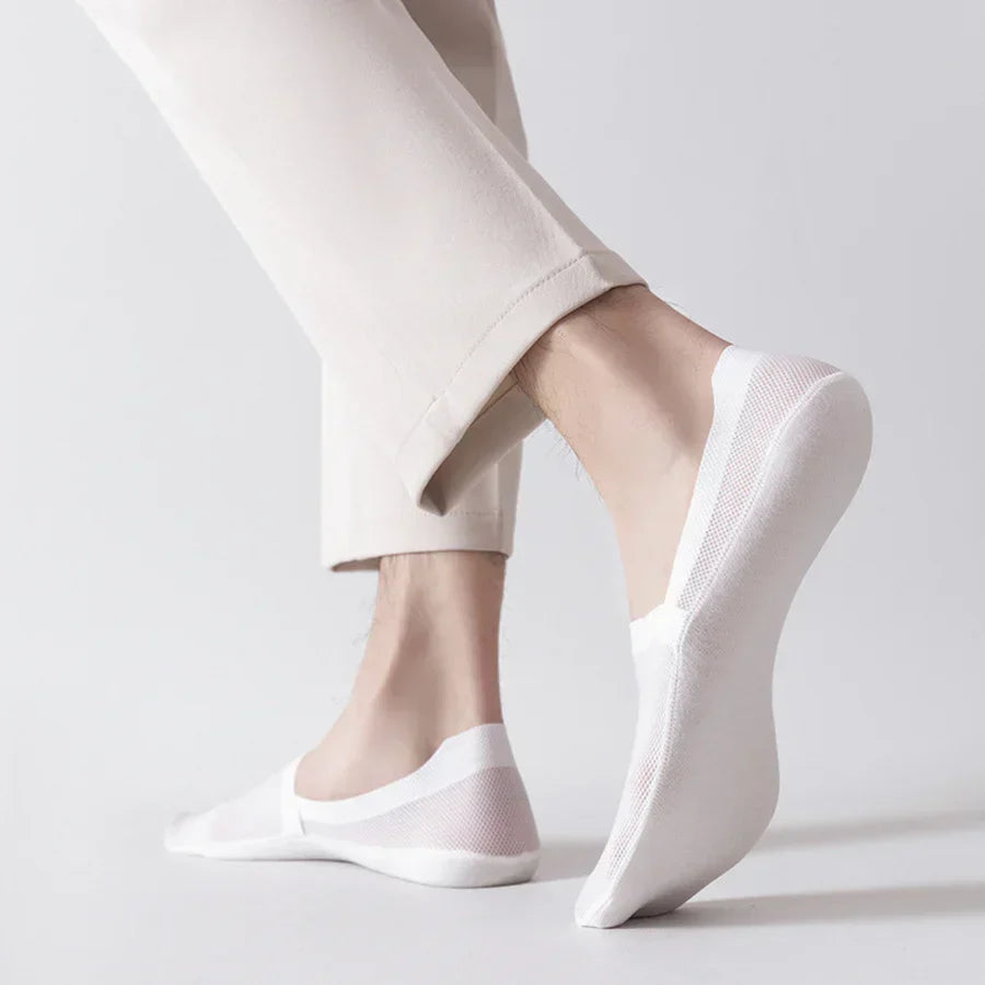 No-Show Ankle Socks Anti-Slip Heel & Breathable Mesh