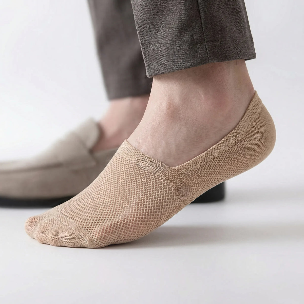 No-Show Ankle Socks Anti-Slip Heel & Breathable Mesh