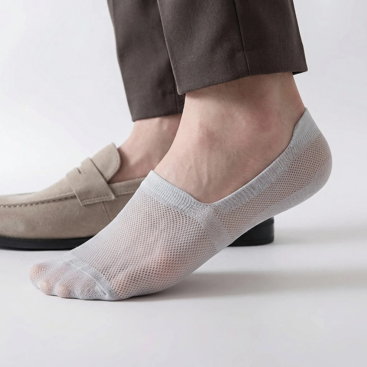 No-Show Ankle Socks Anti-Slip Heel & Breathable Mesh