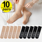 No-Show Socks Ultra-Thin Breathable Polyester 10 Pairs