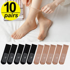 No-Show Socks Ultra-Thin Breathable Polyester 10 Pairs