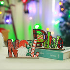 Noel Letters Wooden Santa & Gift Motifs