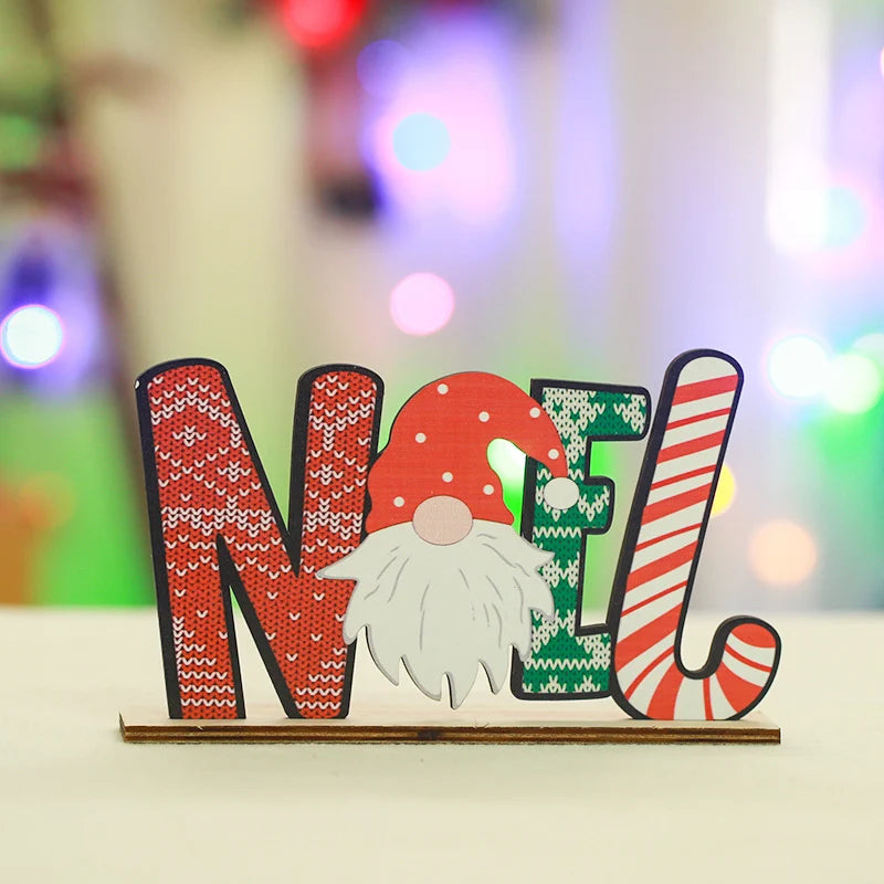 Noel Letters Wooden Santa & Gift Motifs