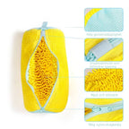 Noise-Reducing Chenille-Lined Shoe Laundry Bag