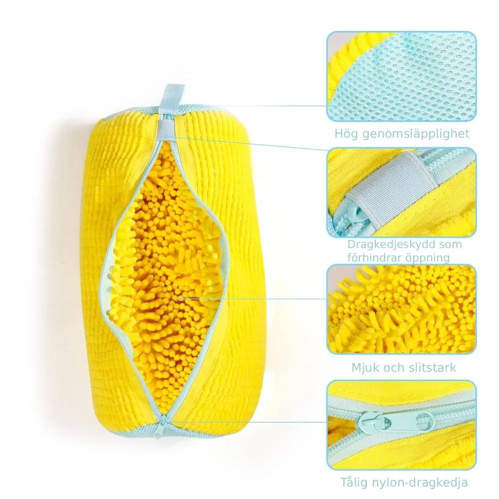 Noise-Reducing Chenille-Lined Shoe Laundry Bag