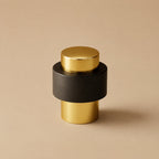 Noise-Reducing Floor-Mounted Rubber Door Stop (Knurled Brass Accent)