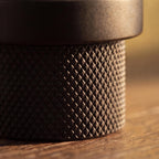 Noise-Reducing Floor-Mounted Rubber Door Stop (Knurled Brass Accent)