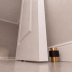 Noise-Reducing Floor-Mounted Rubber Door Stop (Knurled Brass Accent)