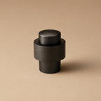 Noise-Reducing Floor-Mounted Rubber Door Stop (Knurled Brass Accent)