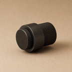 Noise-Reducing Floor-Mounted Rubber Door Stop (Knurled Brass Accent)