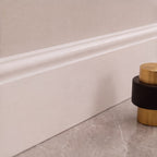 Noise-Reducing Floor-Mounted Rubber Door Stop (Knurled Brass Accent)